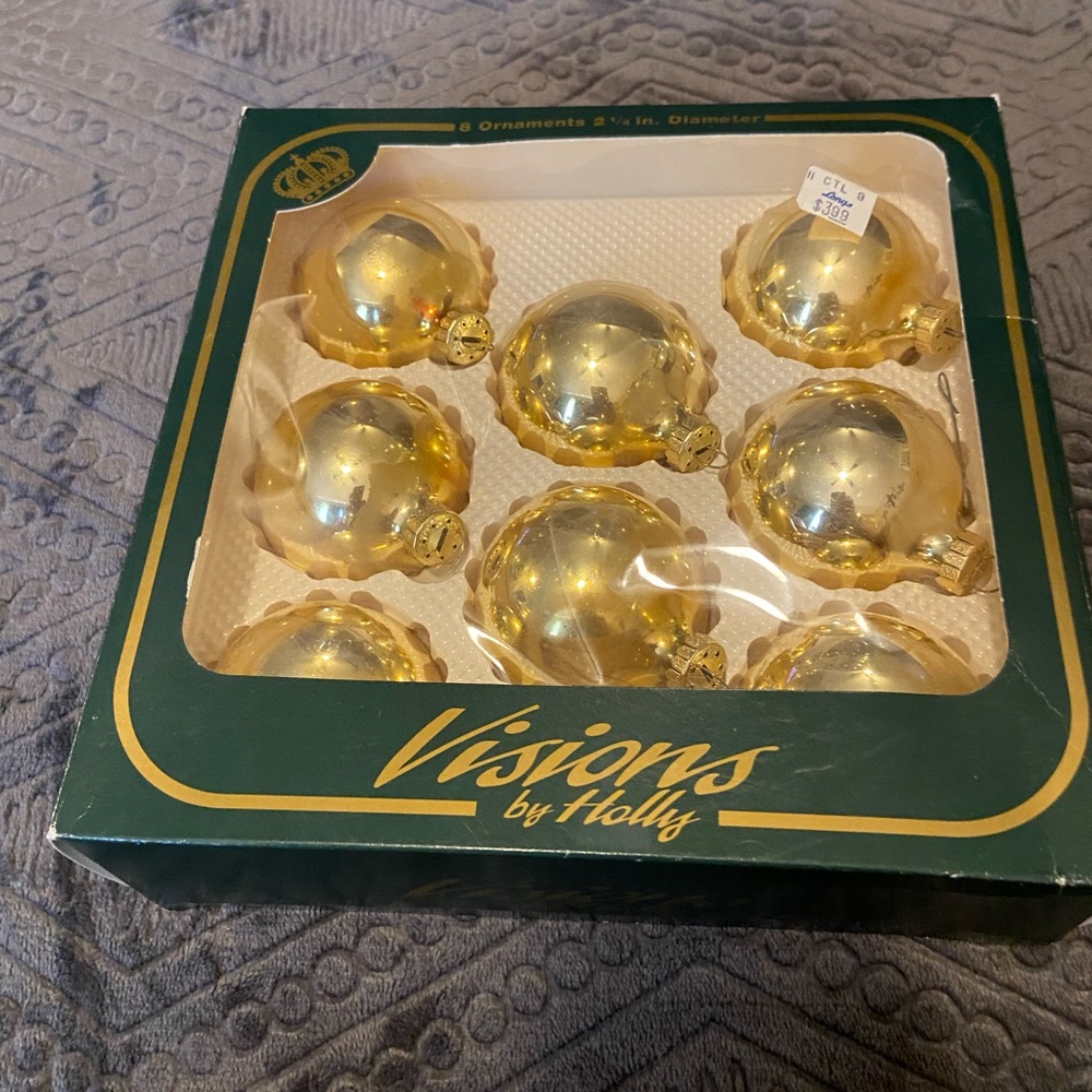 Gold Holiday Ornaments